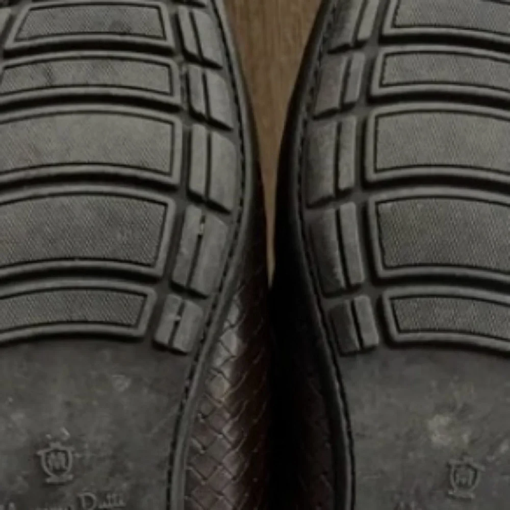 MASSIMO DUTTI Brown Woven Leather Loafers with Tassels